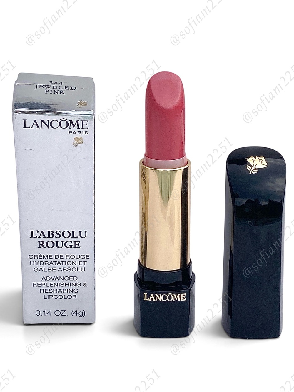 💖NEW!💖Lancôme 344 Jeweled Pink L’Absolu Rouge Cream Lipstick BNIB!